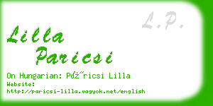 lilla paricsi business card